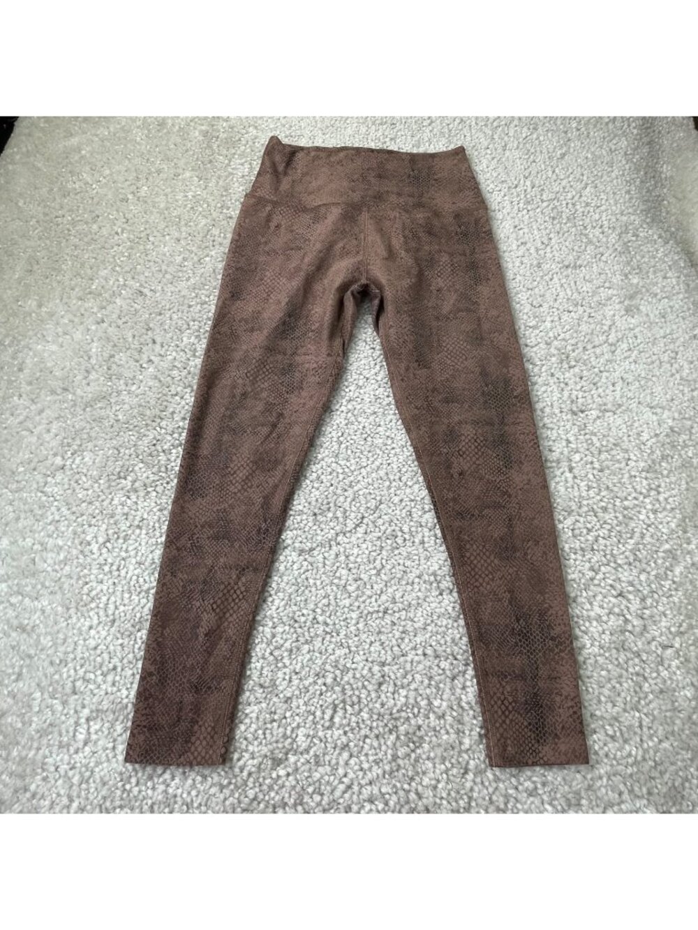 Beyond Yoga Caught In The Midi High Waisted Legging Brown Snakeskin Womens Large